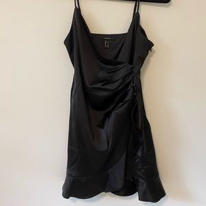 Black Satin Mini Dress